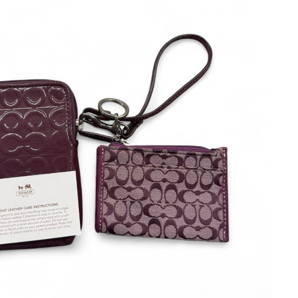 Coach Plum Wristlet and Card Holder Duo